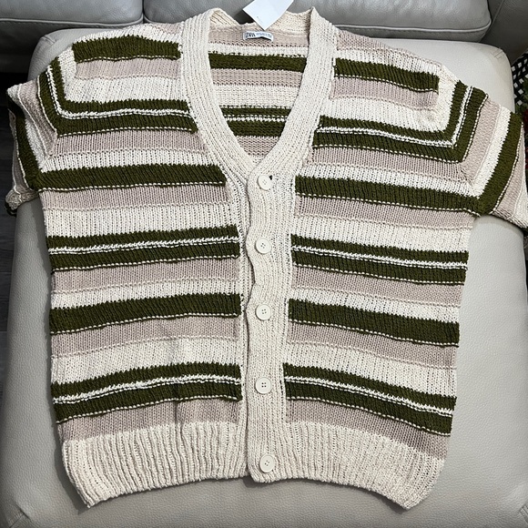 Zara Men's Striped Cardigan - Size L - Picture 4 of 7
